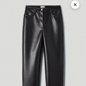 Wilfred by Aritzia vegan black leather pants NWT